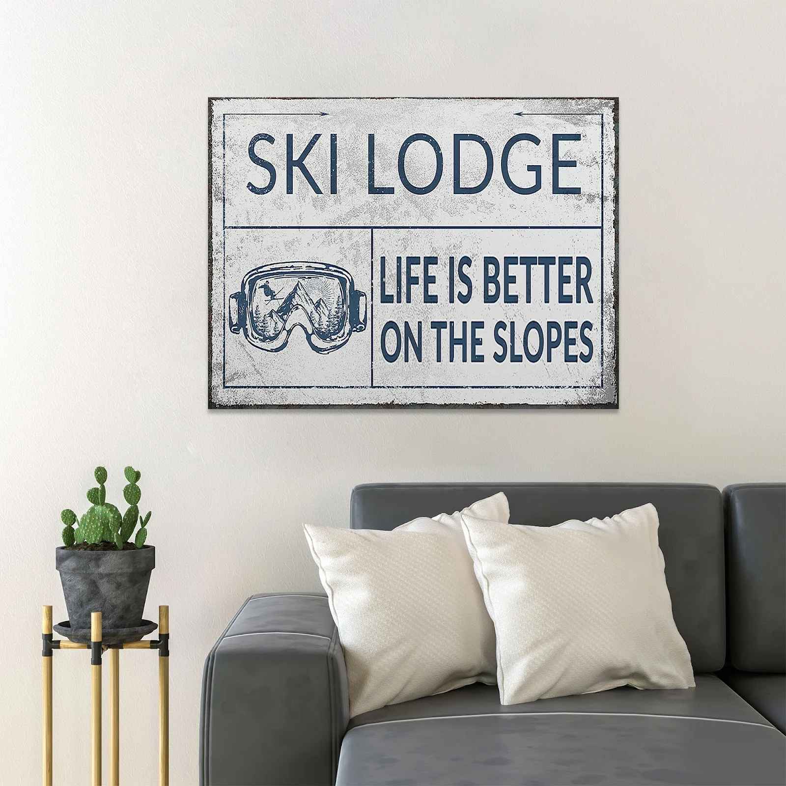 Ski Lodge Wrapped Canvas Textual Art Unframed-24"x36" thumbnail 2