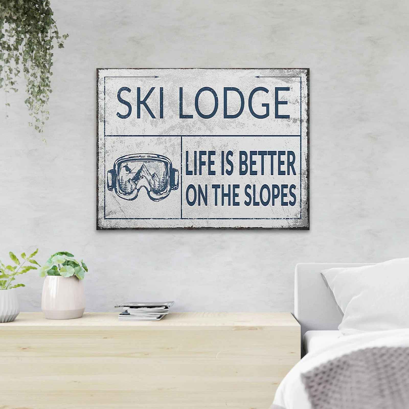 Ski Lodge Wrapped Canvas Textual Art Unframed-24"x36" thumbnail 3