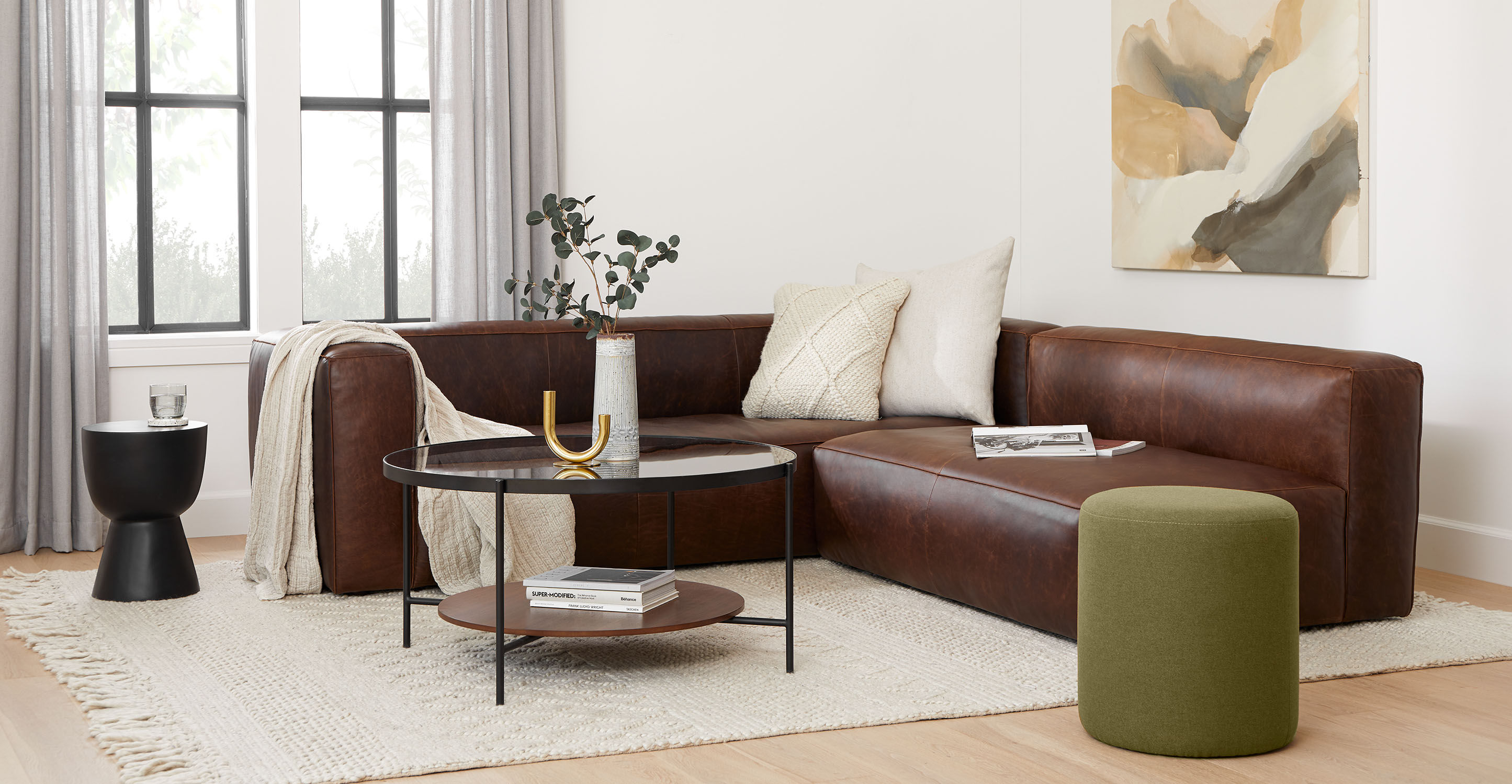 Cilo Laurel Green Ottoman thumbnail 2