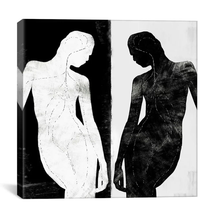 Contrasting Silhouette Figure Without Frame 37"x37" thumbnail 3