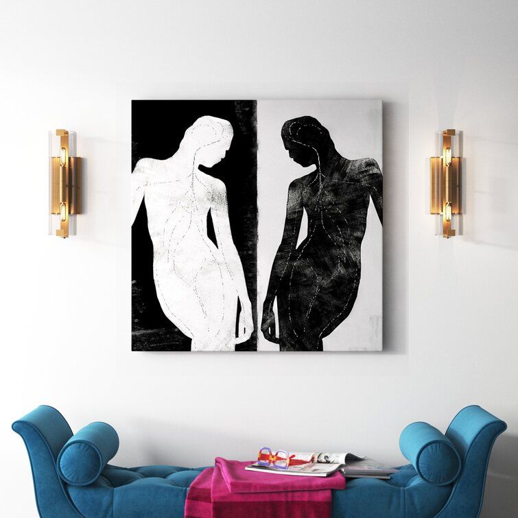 Contrasting Silhouette Figure Without Frame 37"x37" thumbnail 2