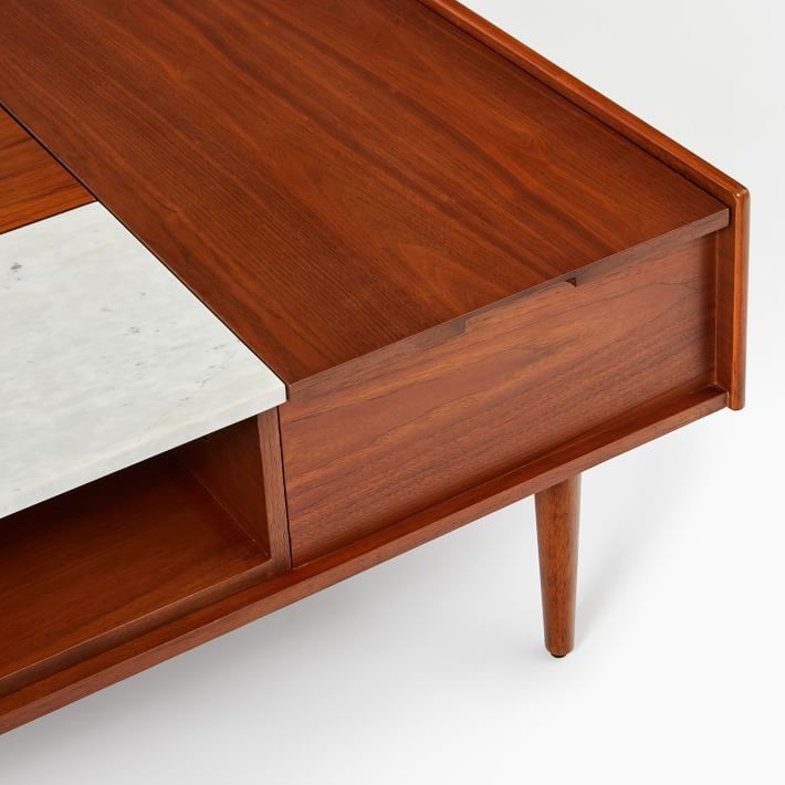 Mid Century Double Pop Up Storage Coffee Table thumbnail 4