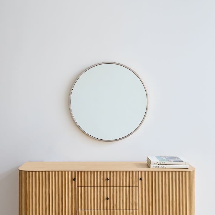 Metal Framed Mirror, Brushed Nickel thumbnail 2