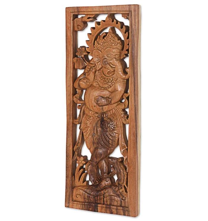 Ganeshas Vehicle Wood Relief Panel thumbnail 2