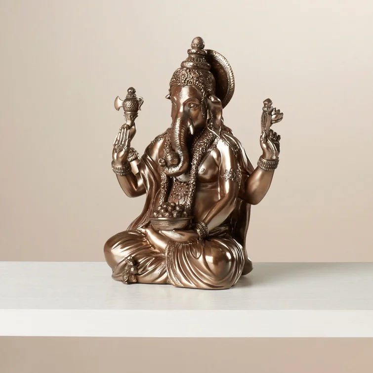 Dacina Bronze Resin Ganesh Figurine thumbnail 2
