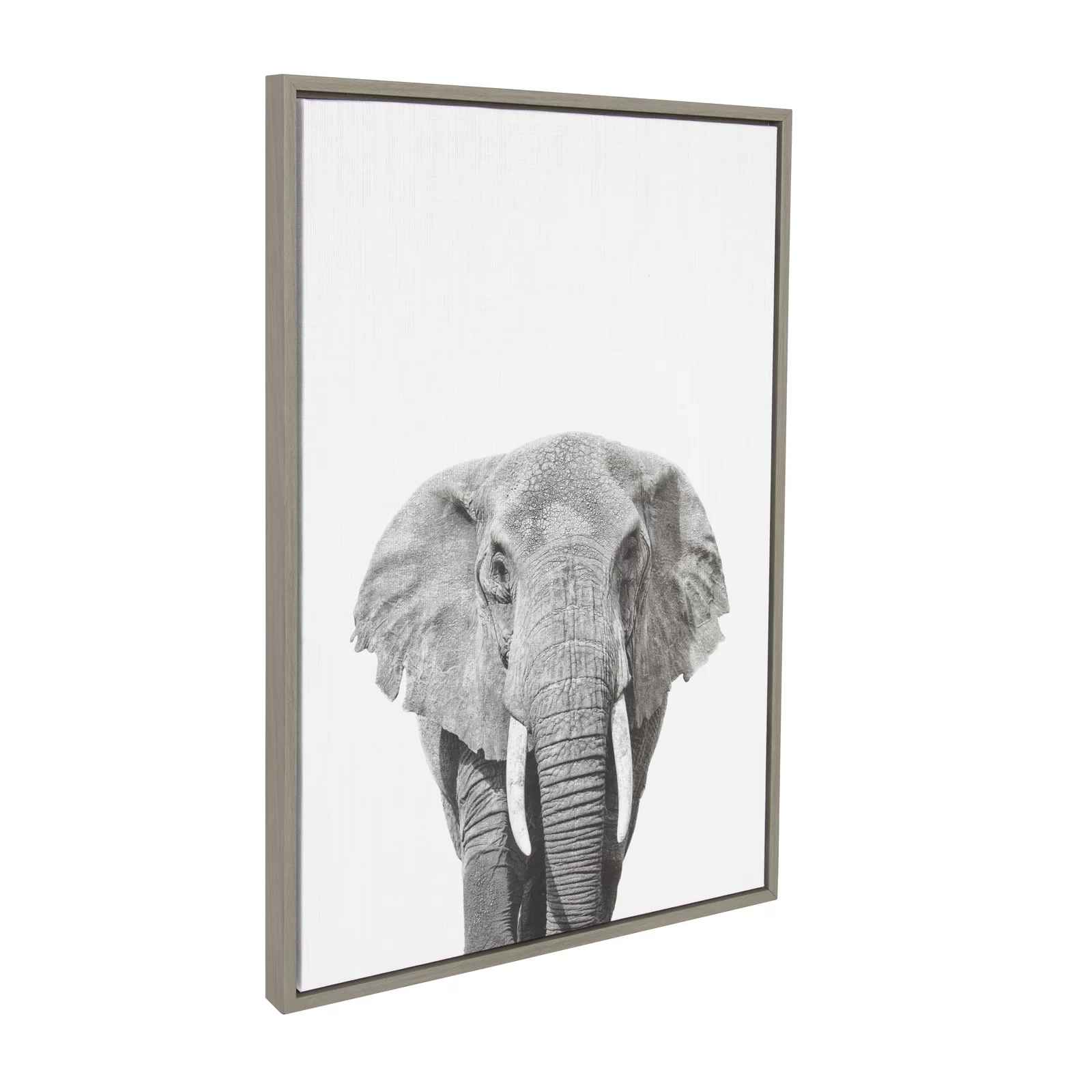 Elephant Animal Print Portrait by Simon Te Tai with Frame-33"x23" thumbnail 3