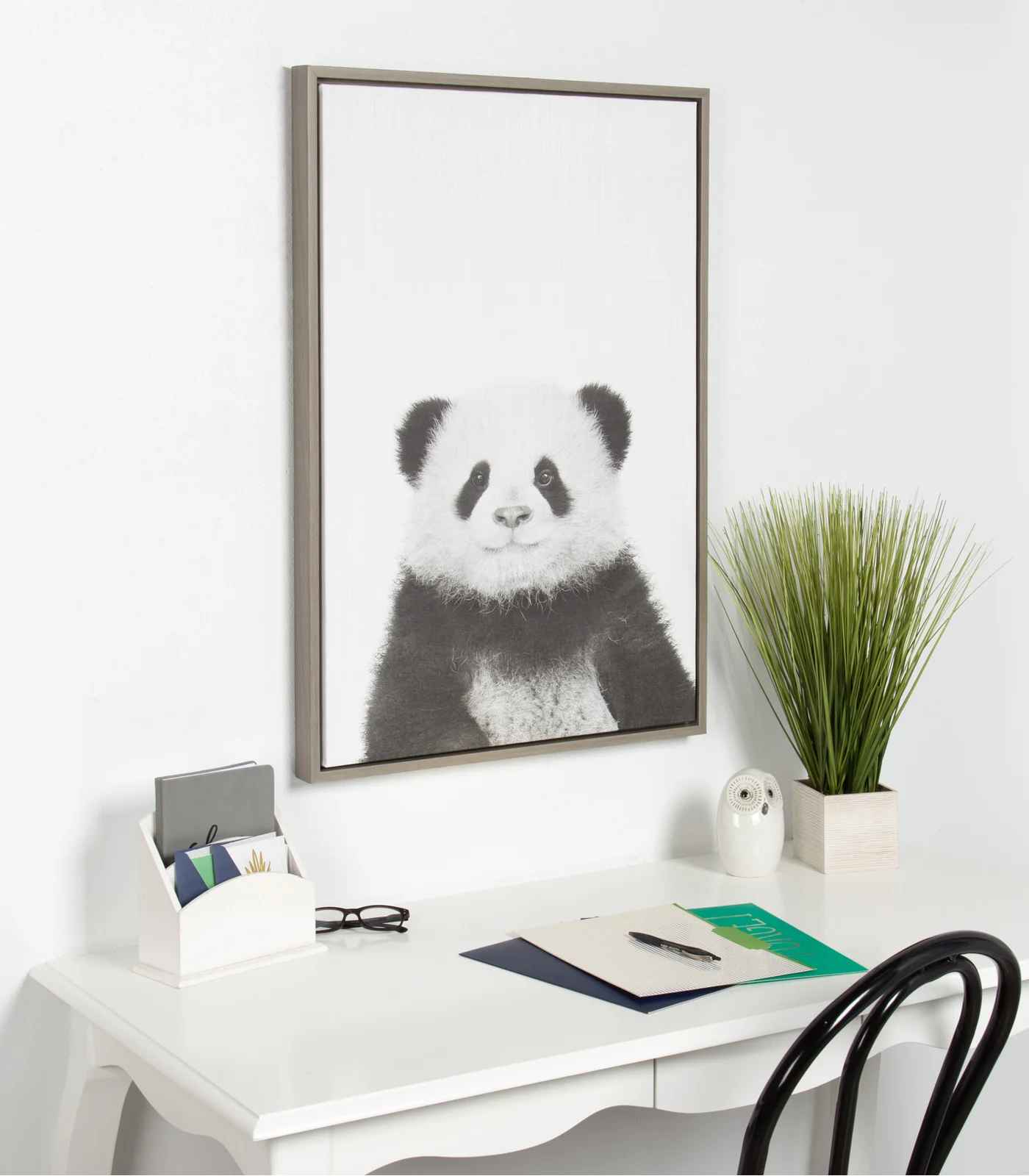 Panda Animal Print by Simon Te Tai Photograph on Canvas with Frame-33"x23" thumbnail 4