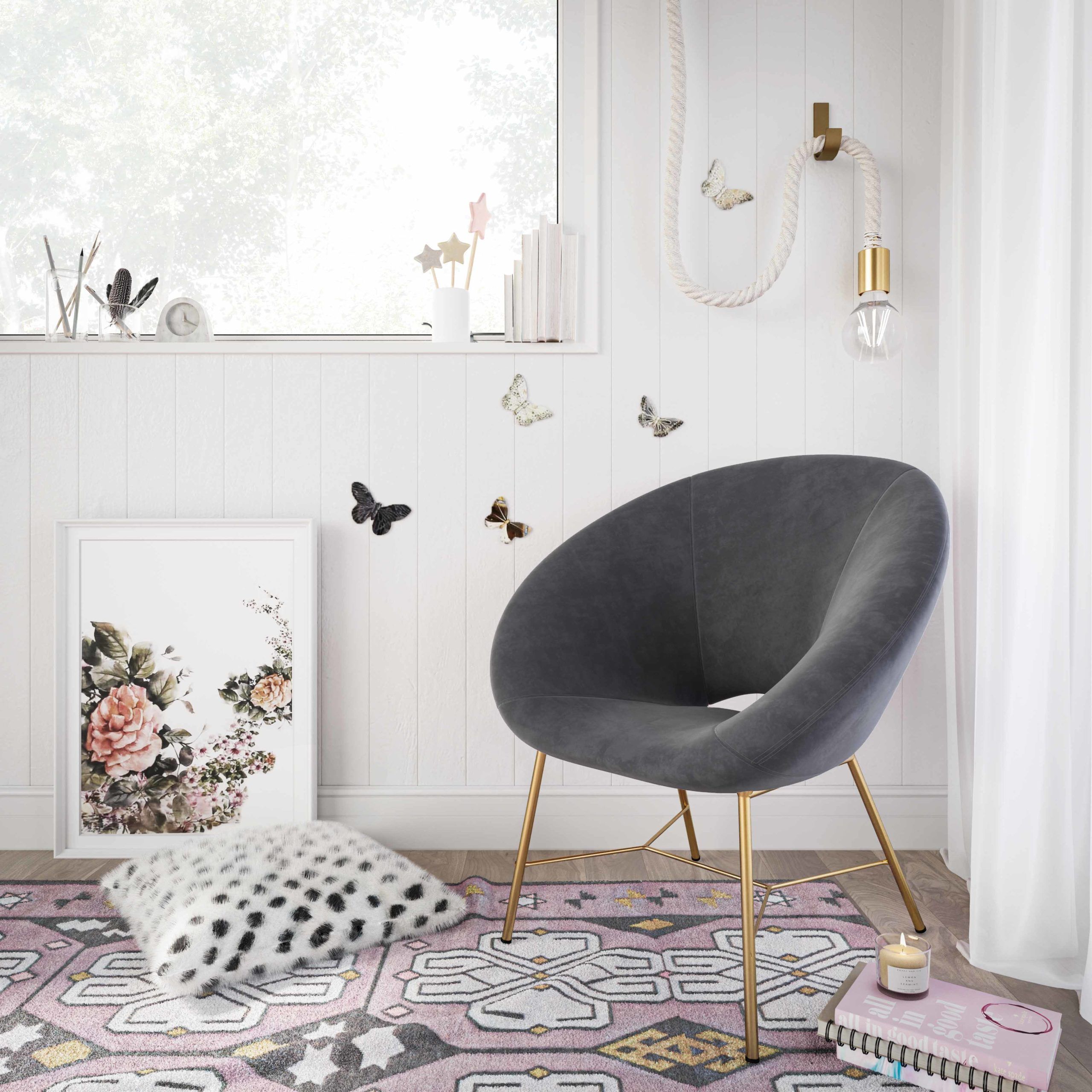 Nolan Gray Velvet Chair thumbnail 2