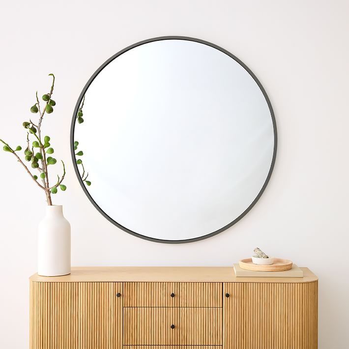 Metal Framed Mirror Antique Brass thumbnail 2