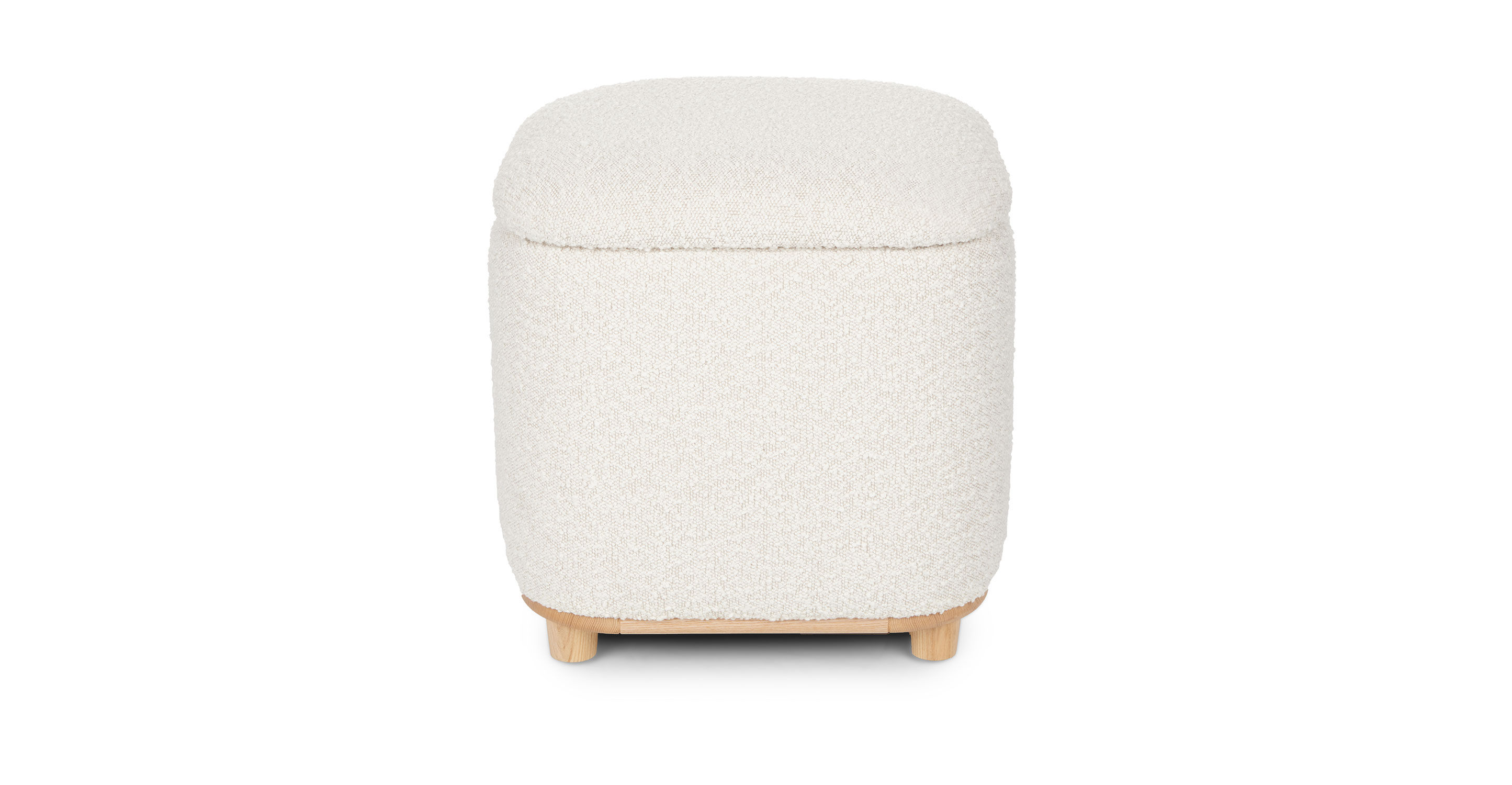 Maribo Ivory Boucle Storage Ottoman thumbnail 3