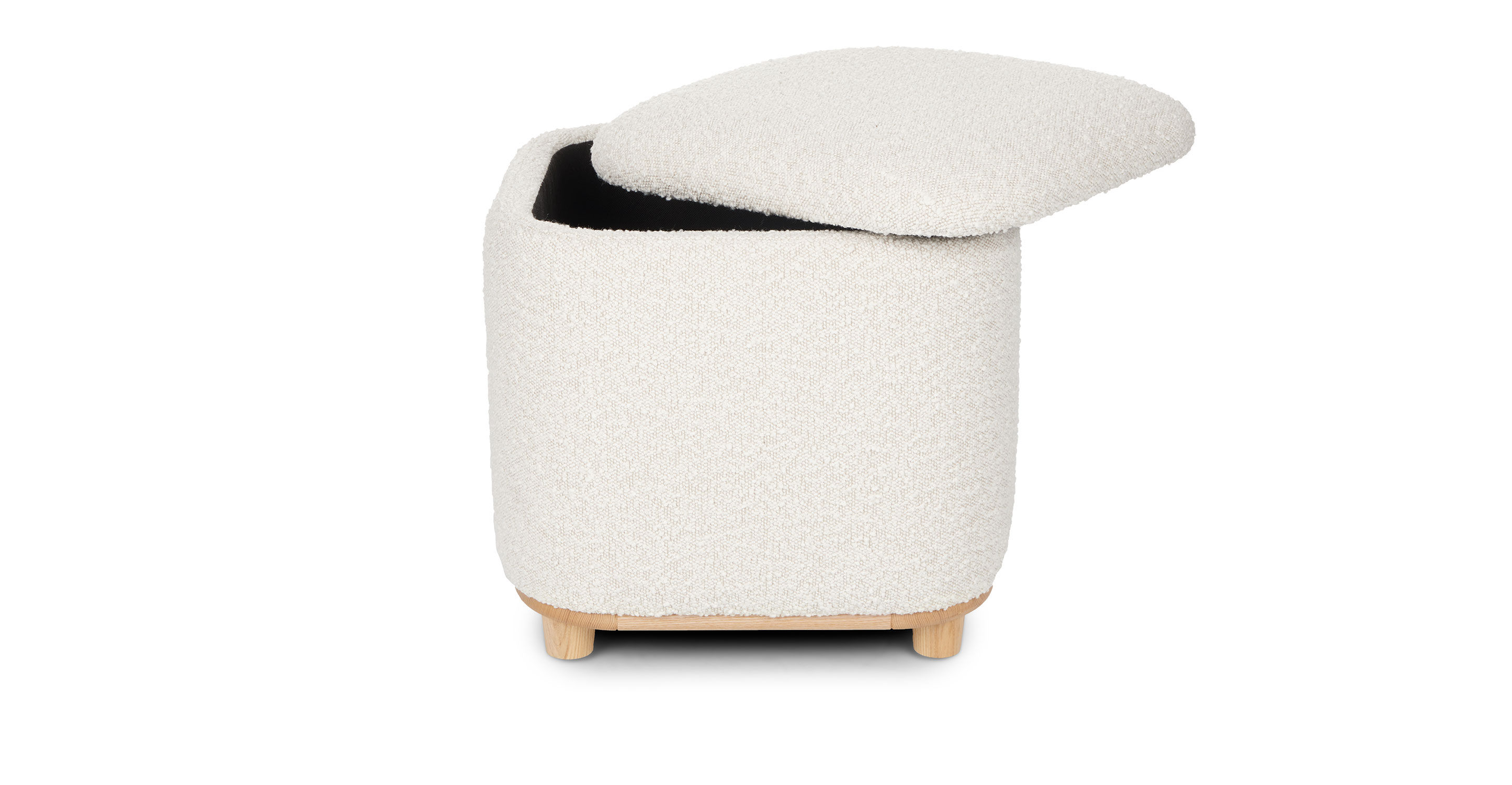 Maribo Ivory Boucle Storage Ottoman thumbnail 4