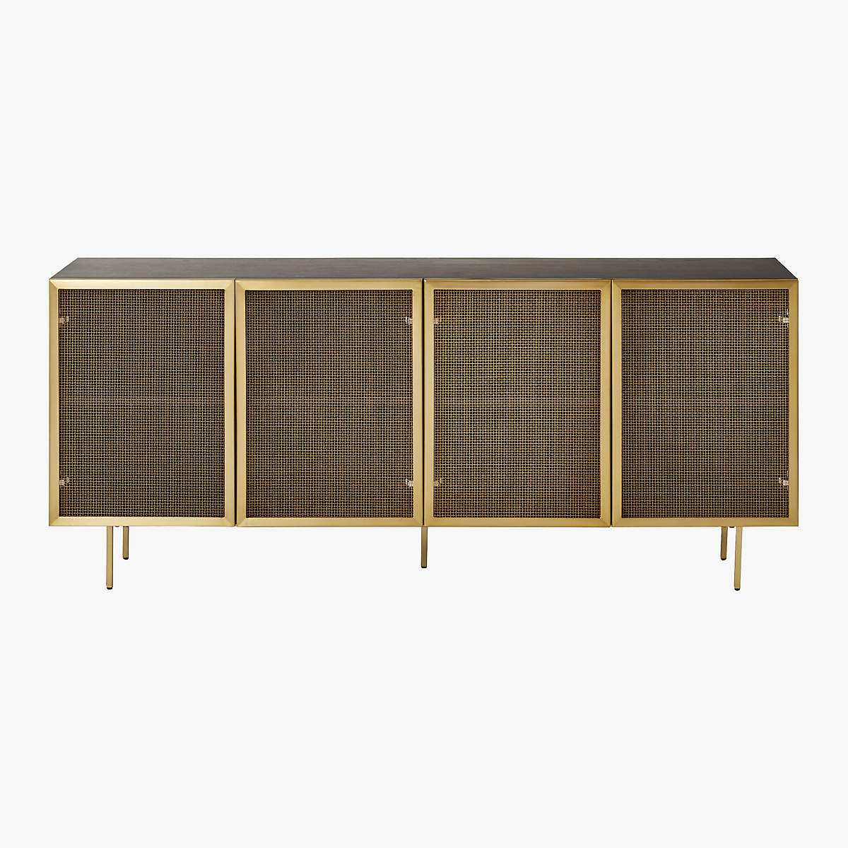 Trace Brass Wire Mesh Cabinet Credenza thumbnail 3