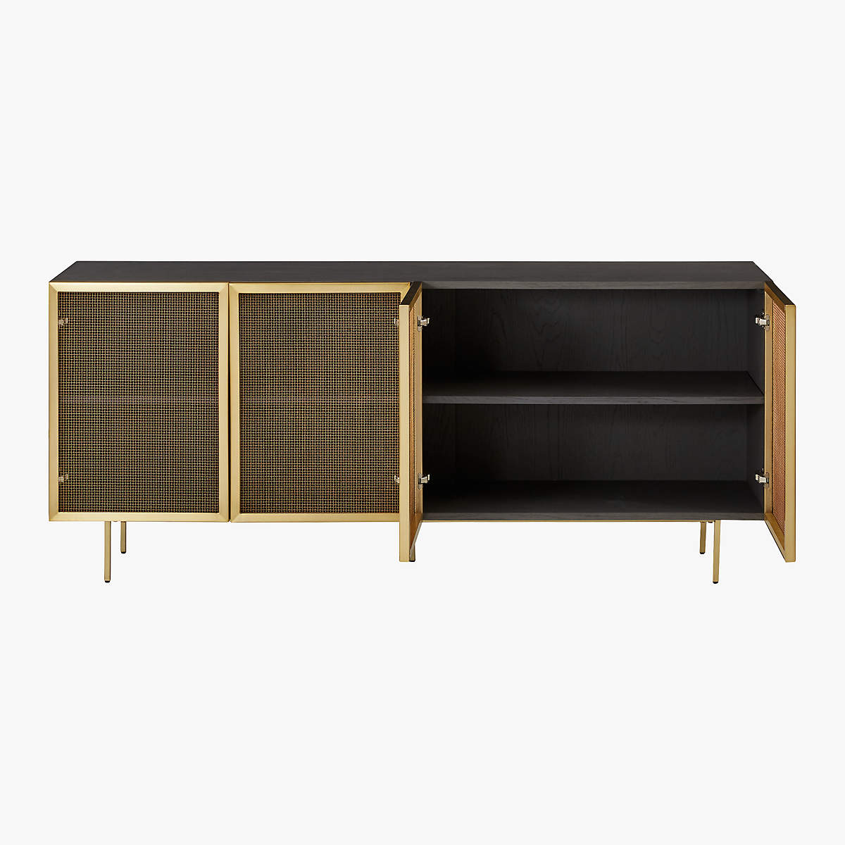 Trace Brass Wire Mesh Cabinet Credenza thumbnail 6
