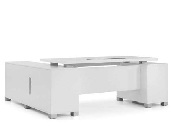 Ford Executive Modern Desk With Filing Cabinets Right Return thumbnail 3