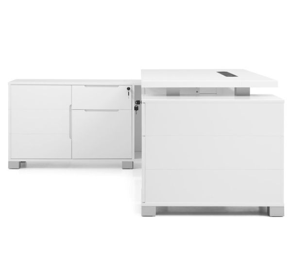 Ford Executive Modern Desk With Filing Cabinets Left Return thumbnail 2