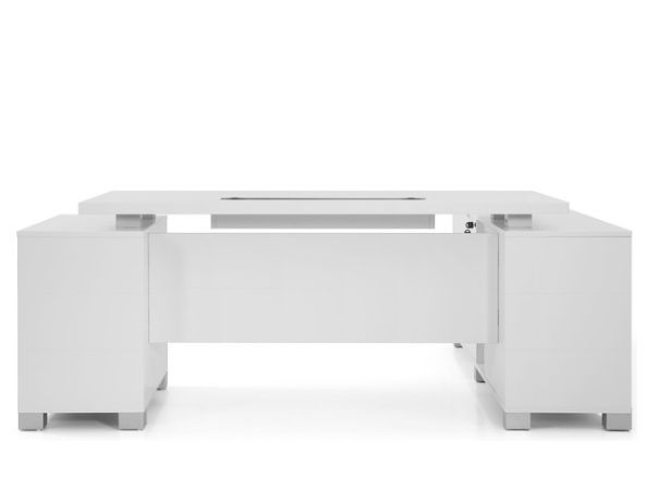 Ford Executive Modern Desk With Filing Cabinets Left Return thumbnail 4