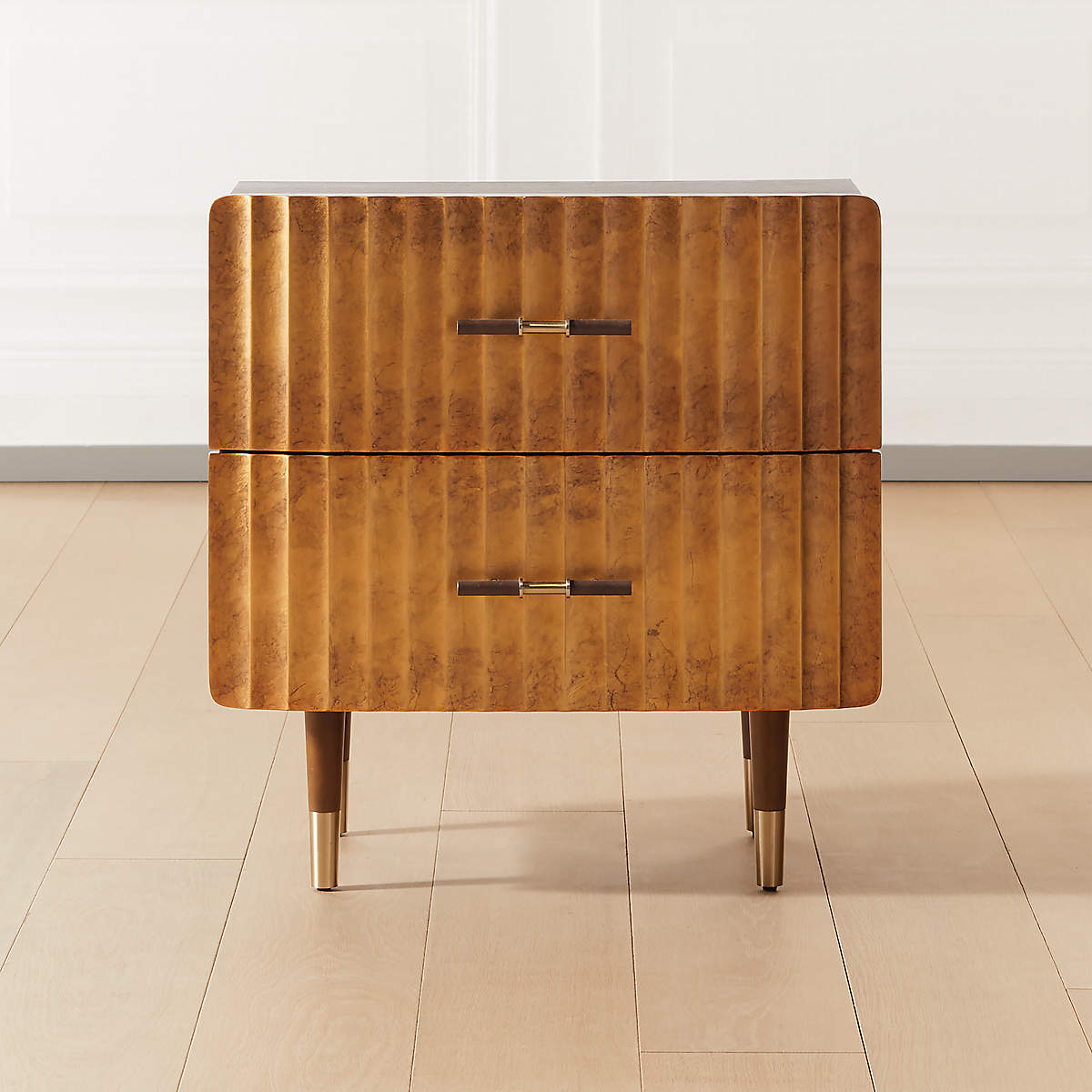 Crimped Gold Leaf Nightstand thumbnail 3