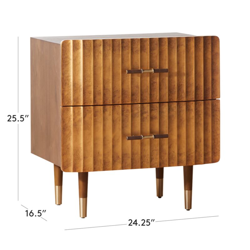 Crimped Gold Leaf Nightstand thumbnail 7