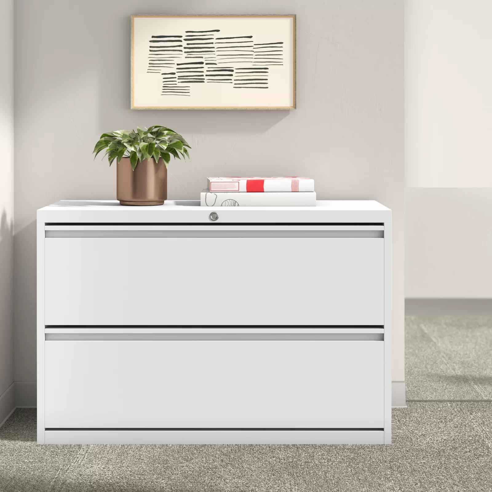 2 Drawer Steel Lateral Filing Cabinet thumbnail 2