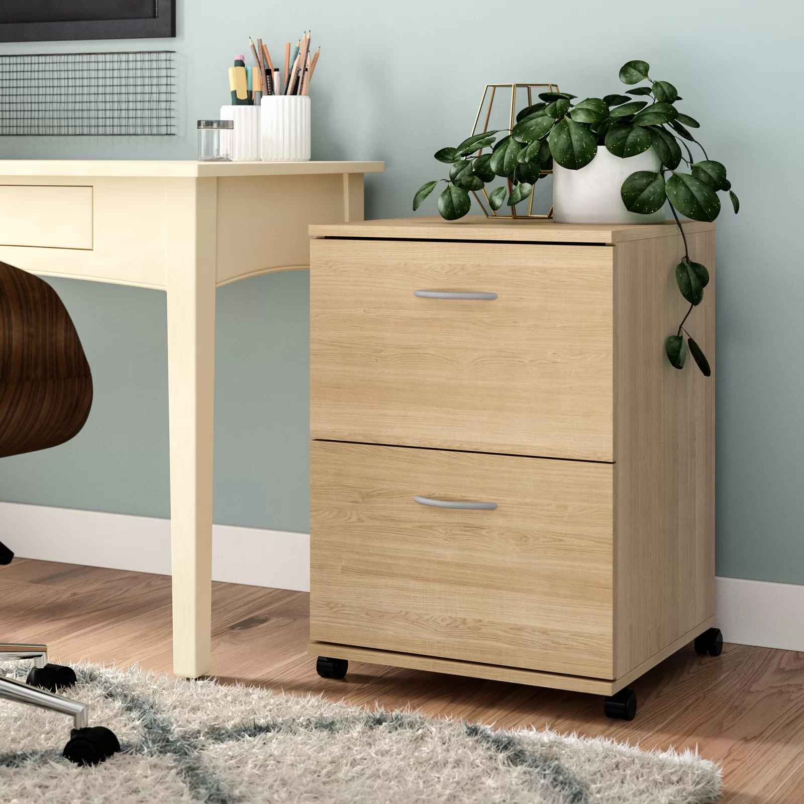 2 Drawer Mobile Vertical Filing Cabinet thumbnail 2