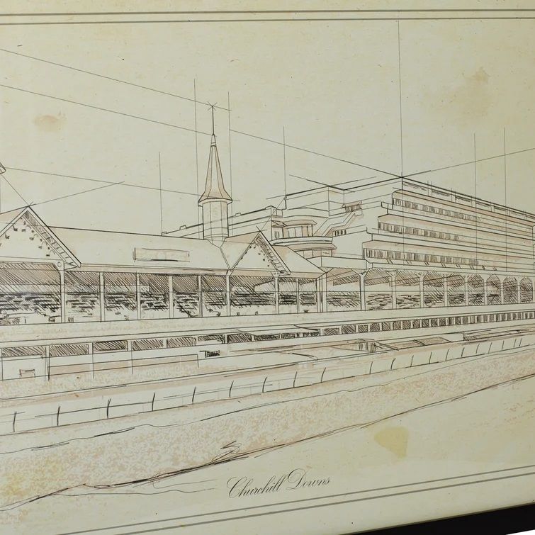 Churchill Downs Racing Hobbies With Frame-36"x24" thumbnail 3