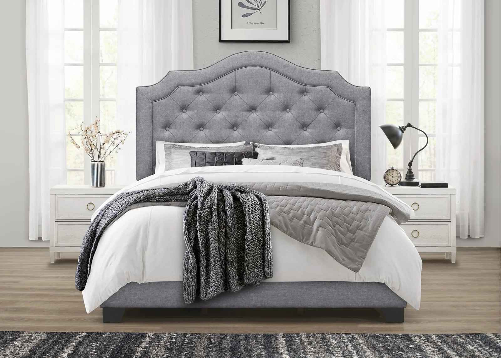 Alayah Tufted Upholstered Low Profile Standard Bed-Queen thumbnail 2