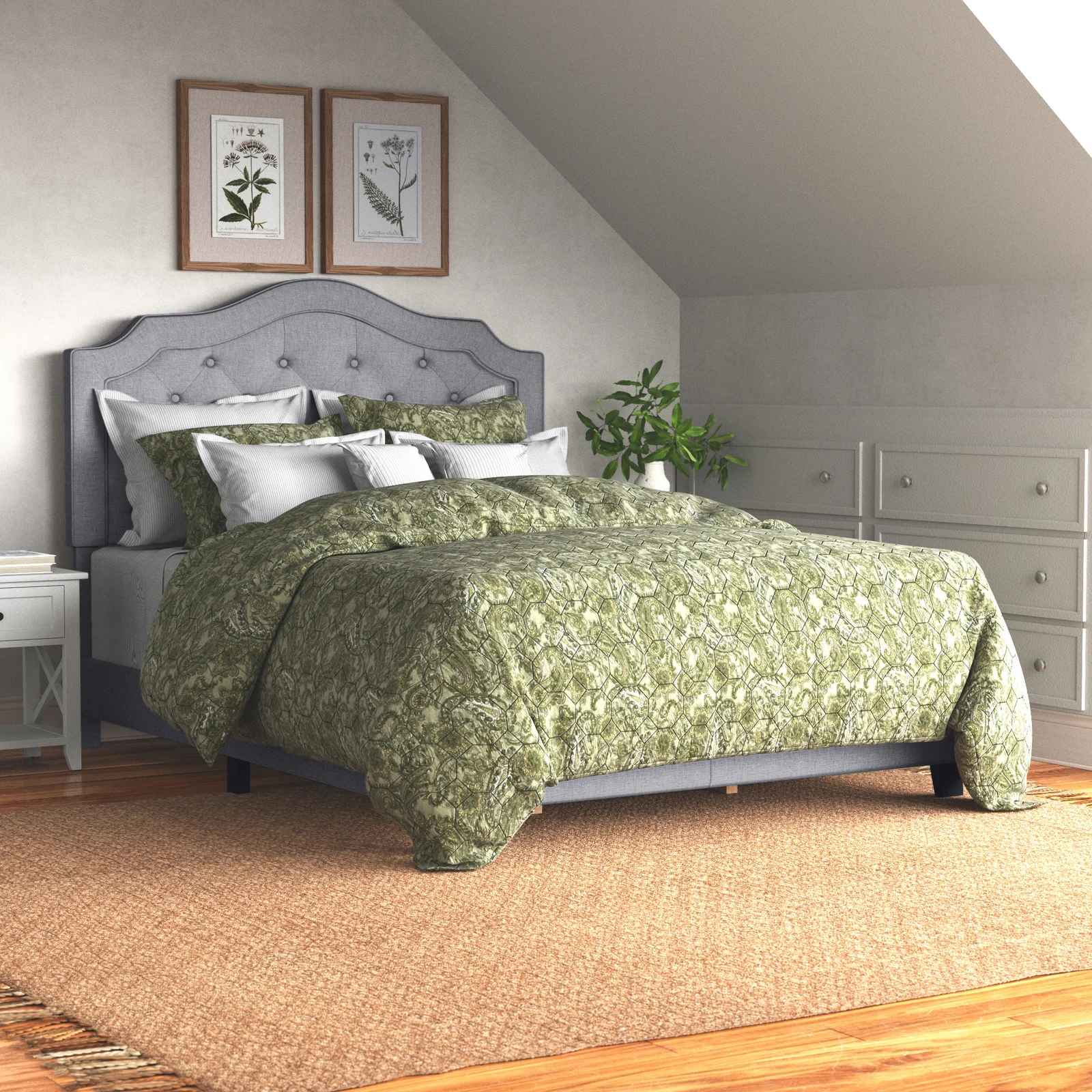 Alayah Tufted Upholstered Low Profile Standard Bed-Queen thumbnail 4