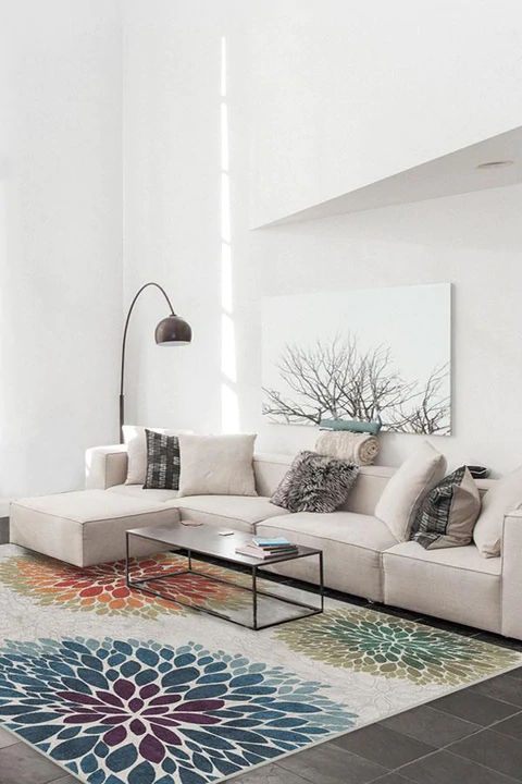 Floral Medallion Multicolor Rug 9'x12' thumbnail 2