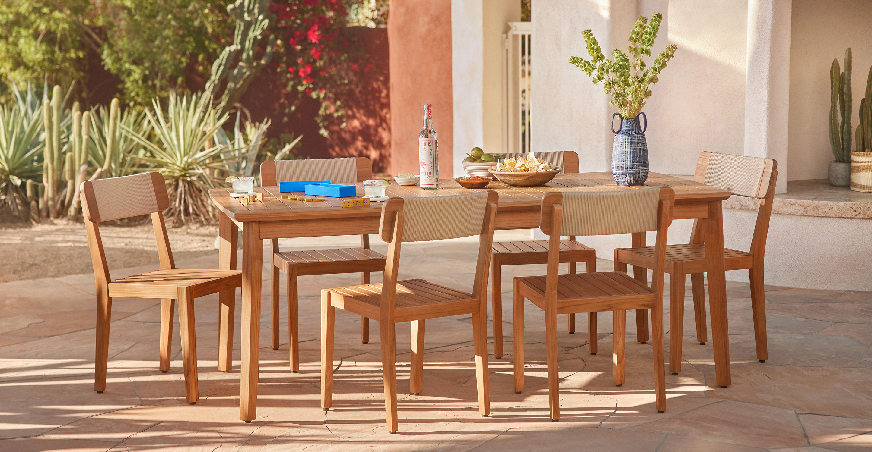 Marol Bronze Teak Dining Table for 6 Extendable thumbnail 2