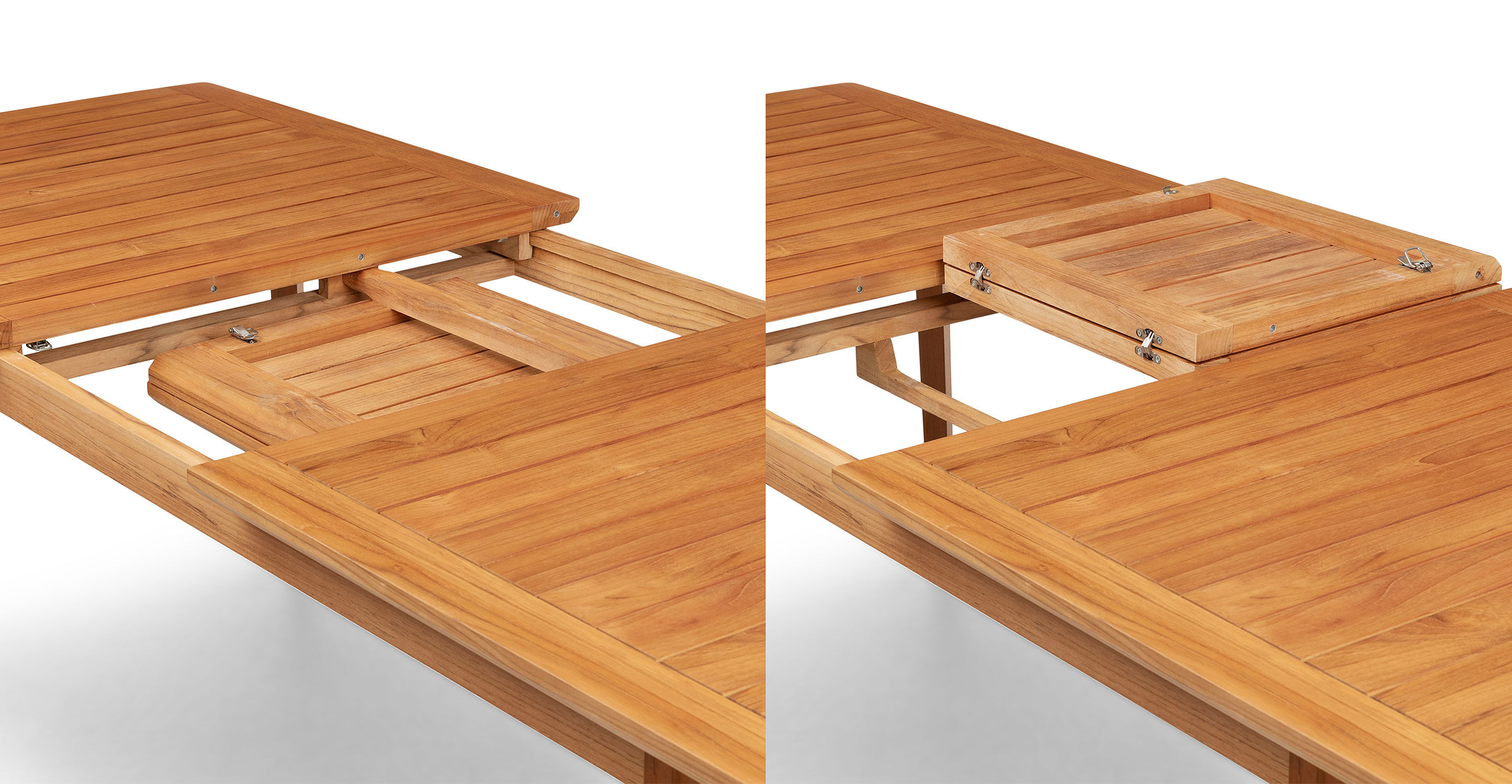 Marol Bronze Teak Dining Table for 6 Extendable thumbnail 6
