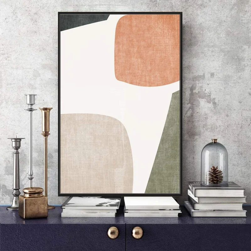 Abstract Color Block Floater Frame Bold Art on Canvas 24"x36" thumbnail 2