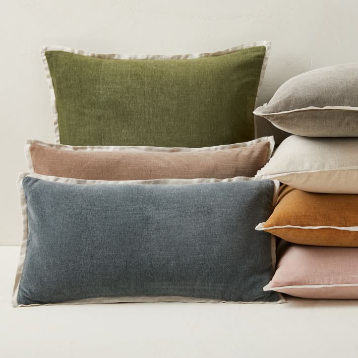 Classic Cotton Velvet Pillow Cover 21"x12" thumbnail 3