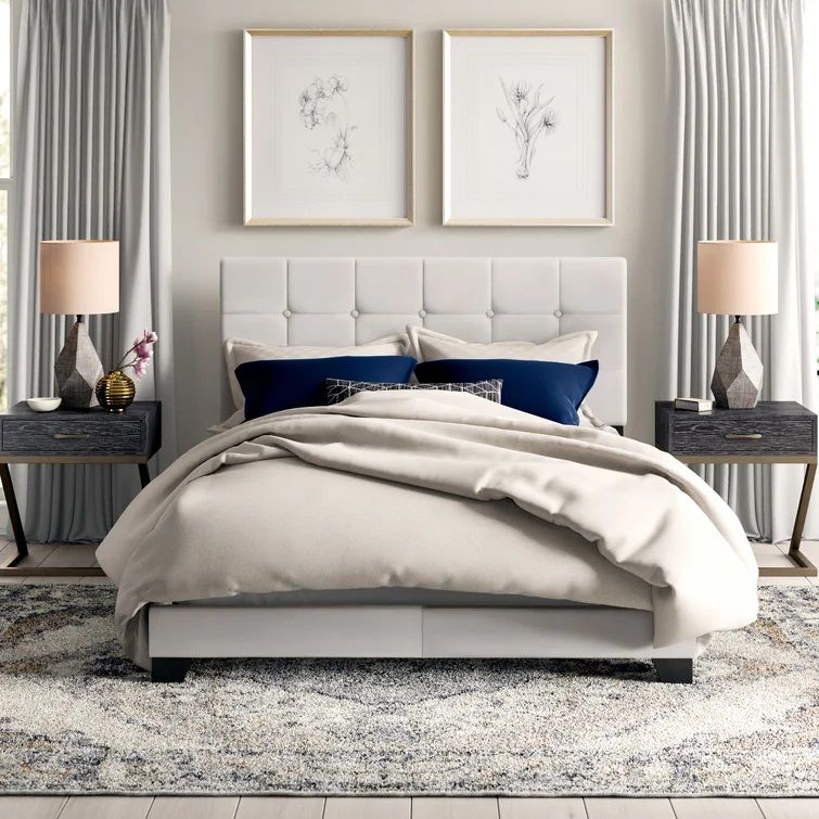 Cloer Tufted Upholstered Low Profile Standard Bed - Queen thumbnail 2