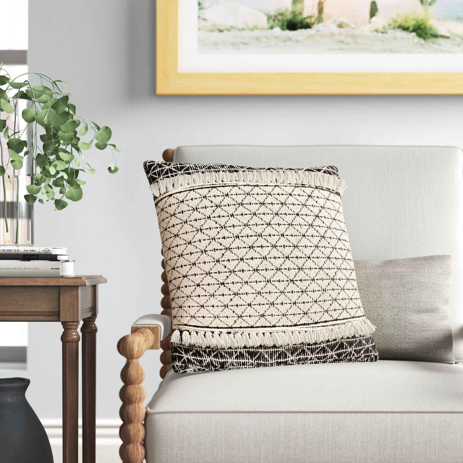 Sandra Cotton Throw Pillow Cover without Insert-18"x18" thumbnail 2