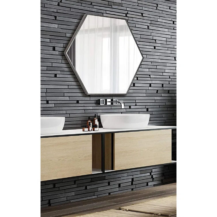 Modern Hexagon Wall Mirror thumbnail 2