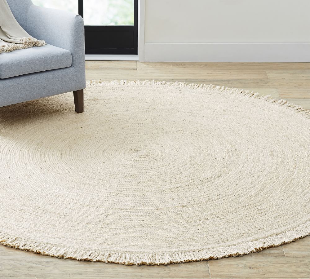 Fringed Braided Round Jute Rug 8' thumbnail 2