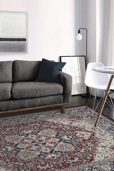Hendesi Heriz Bordeaux Rug 6'x9' thumbnail 2