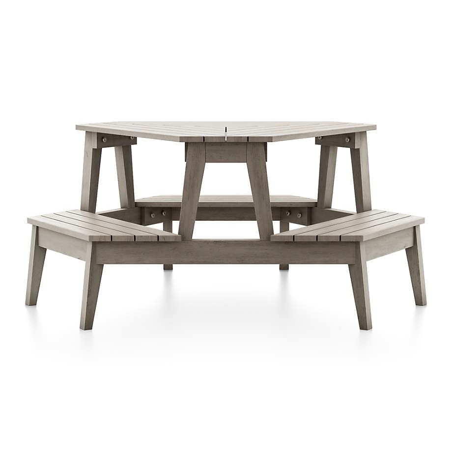 Grey Stain Modern Kids Picnic Table thumbnail 3