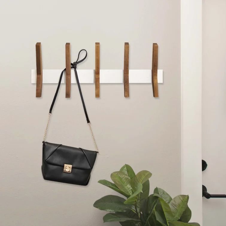 Ottoville Wide Solid Wood Hook Wall Mounted Coat Rack thumbnail 2