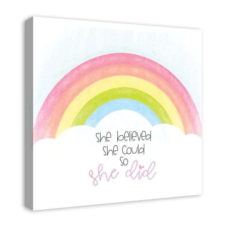 She Believed She Could Wrapped Canvas Textual Art-24"x24" thumbnail 3