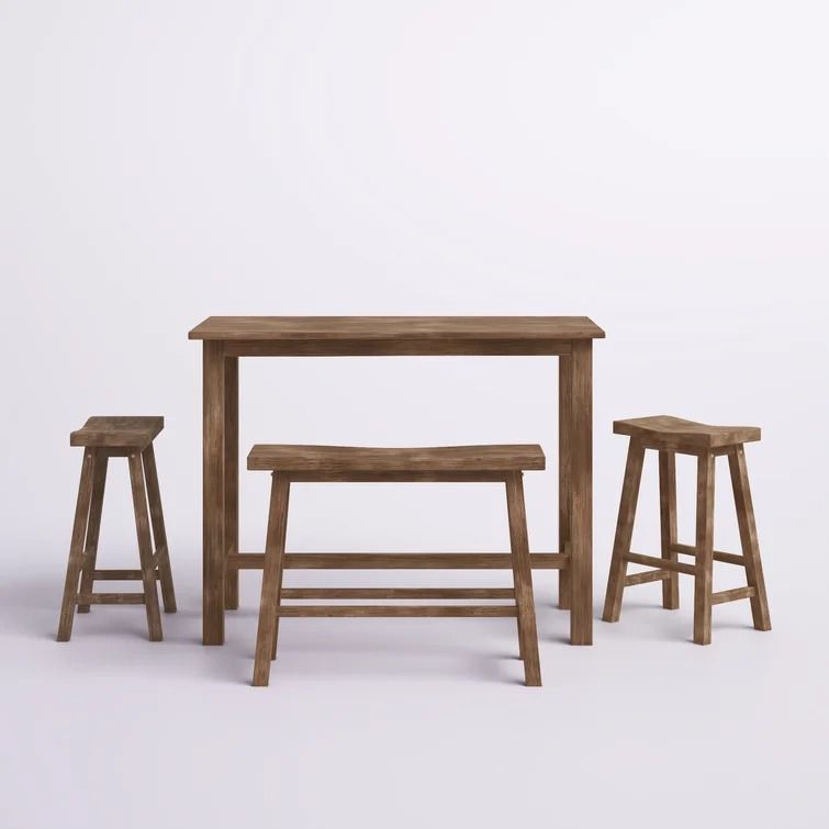 Raymundo 4 Person Counter Height Solid Wood Dining Set thumbnail 3
