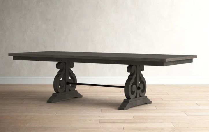Machuca Extendable Solid Wood Trestle Dining Table thumbnail 3