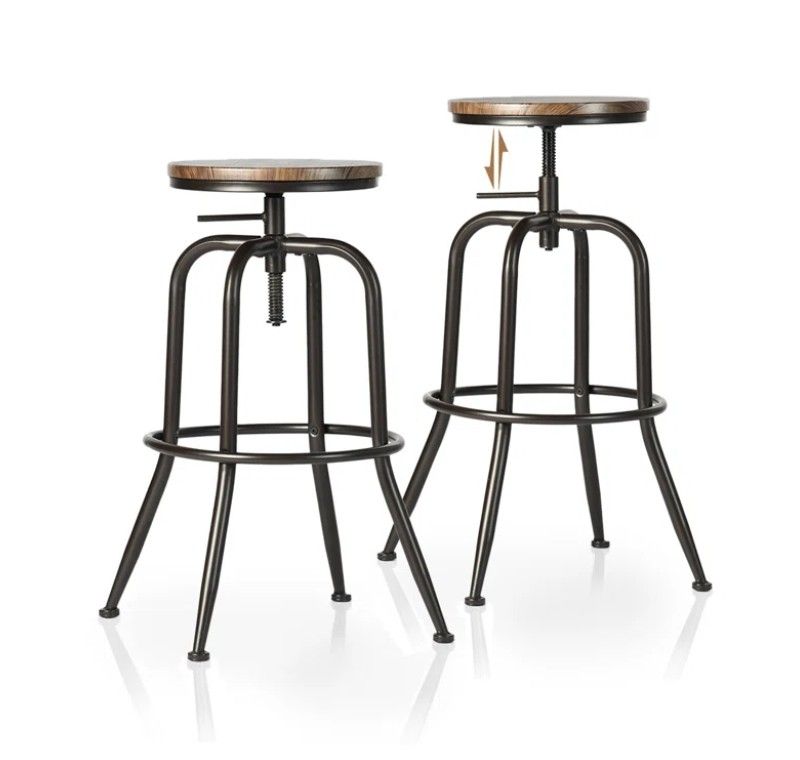 Grundy Swivel Adjustable Height Bar Stool Set of 2 thumbnail 3