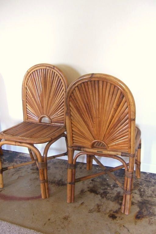 Eight Gabriella Crespi Rising Sun Bamboo Dining Chairs Set of 8 thumbnail 4