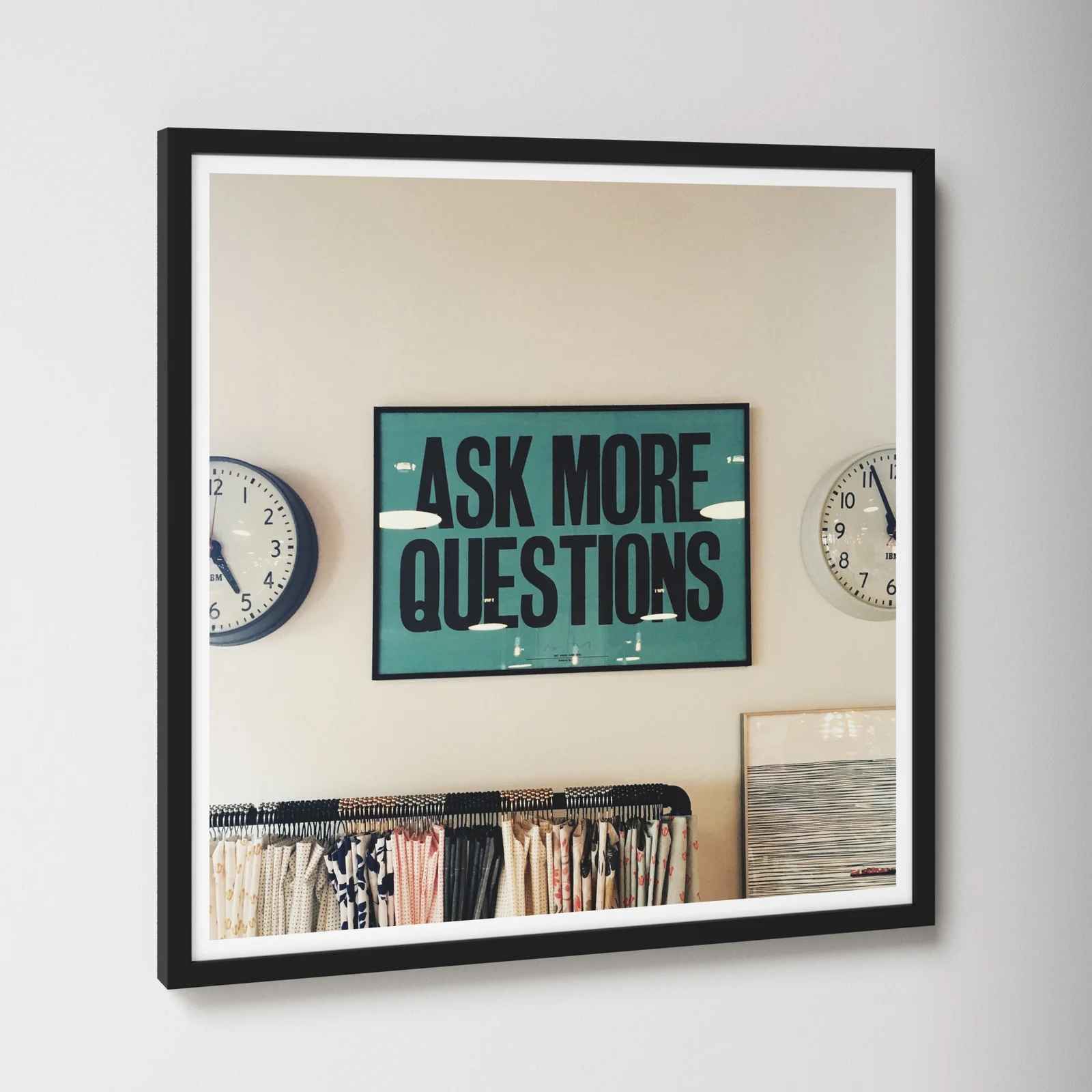 Ask Me More Questions with Frame-29.25"x29.25" thumbnail 3