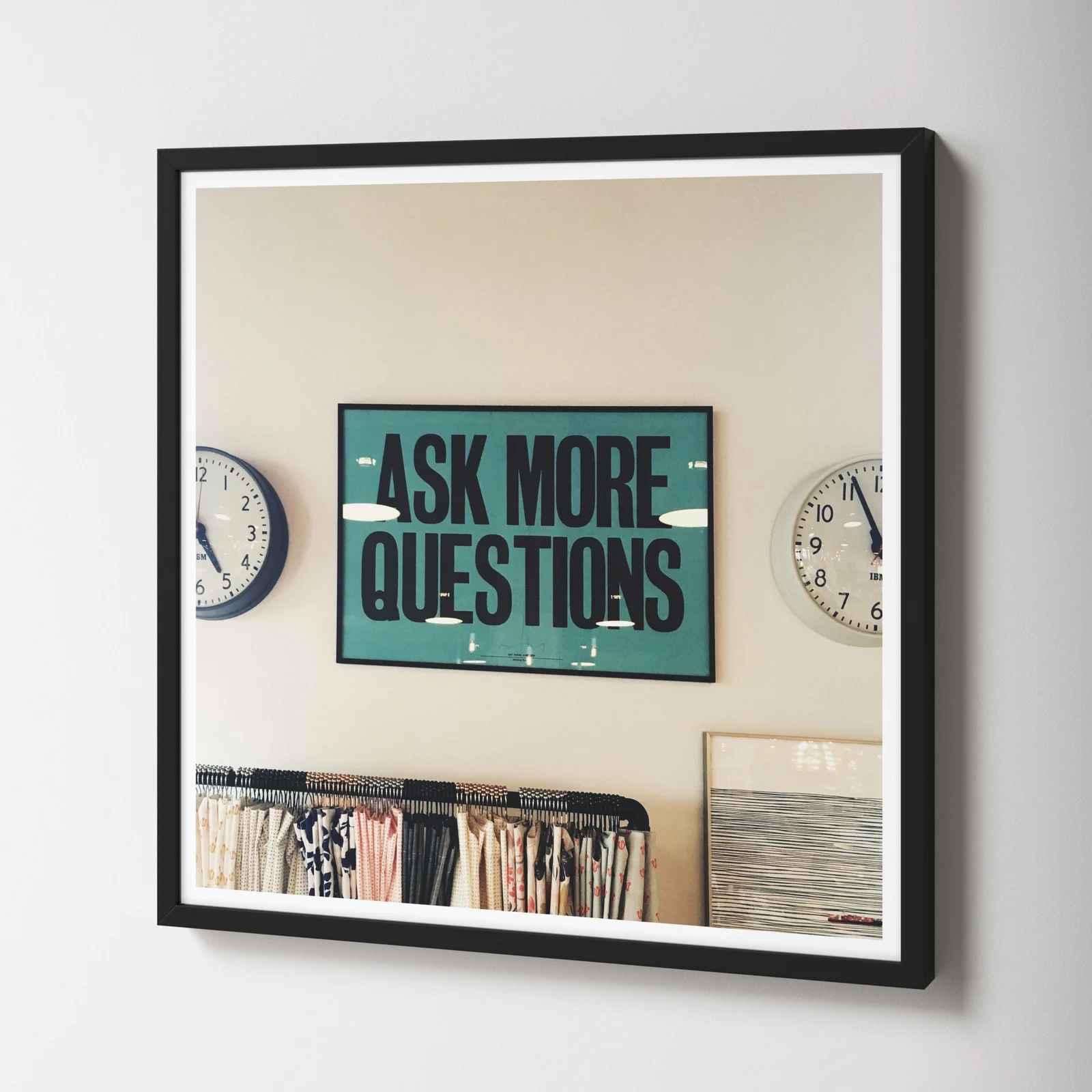 Ask Me More Questions with Frame-29.25"x29.25" thumbnail 4