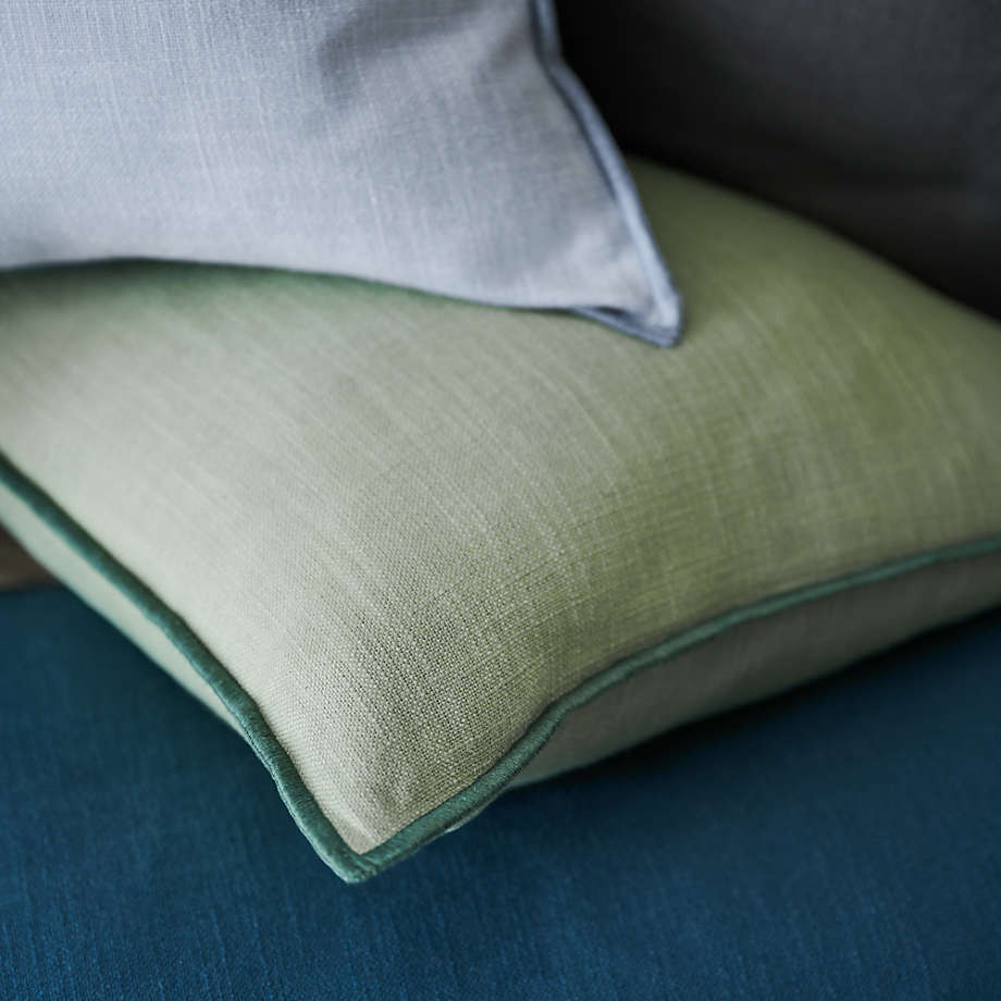 Sage Merrow Stitch Cotton Throw Pillow Cover 22"x15" thumbnail 3