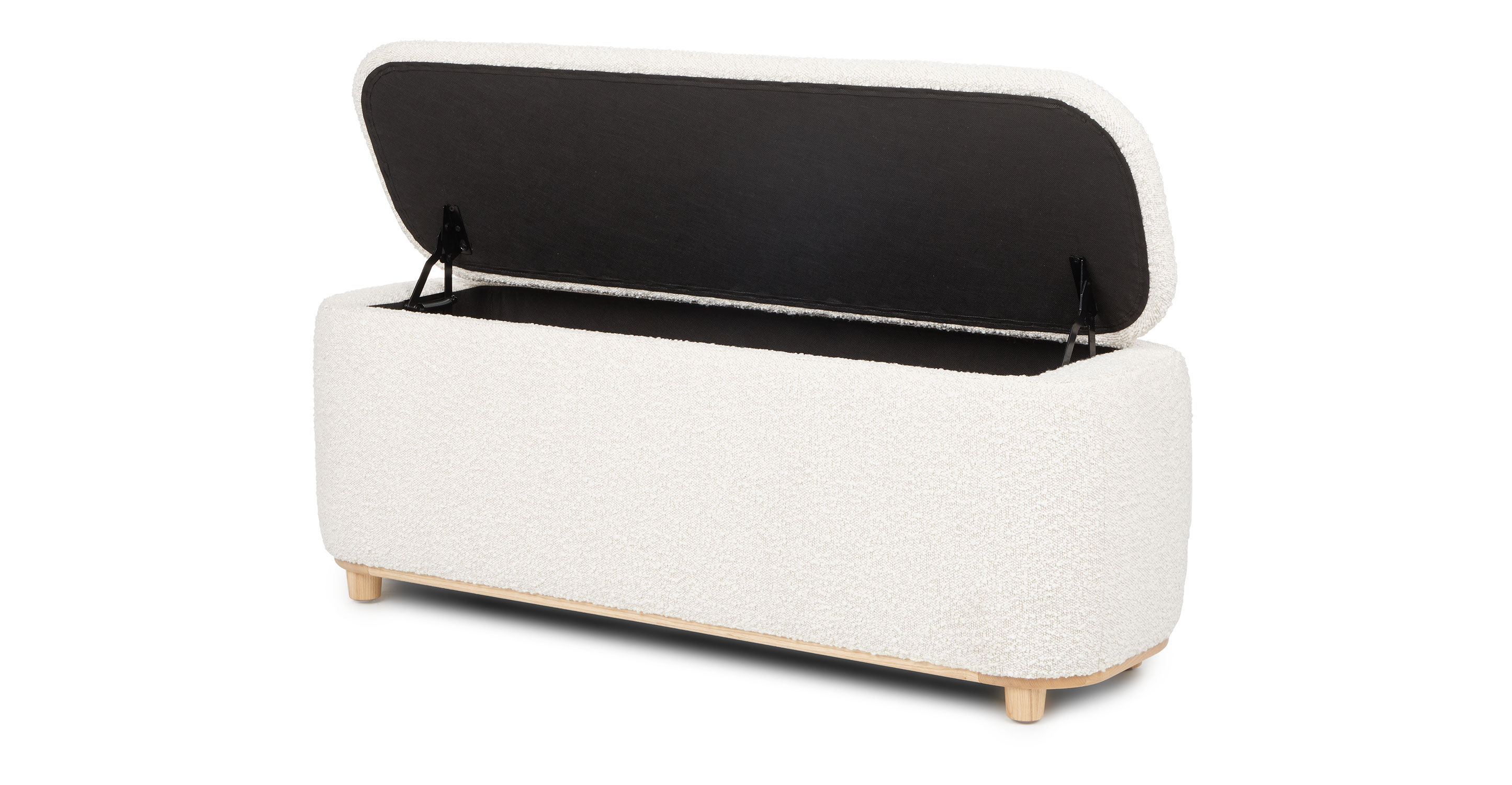 Maribo Ivory Boucle Storage Ottoman thumbnail 3