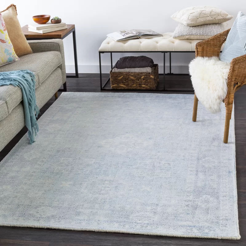Luther Oriental Hand Tufted DenimSky Blue Area Rug 8'x10' thumbnail 2