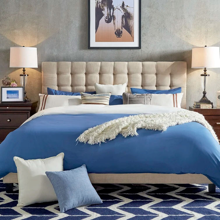 Trevoux Tufted Upholstered Low Profile Platform Bed thumbnail 2